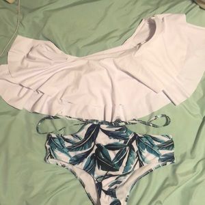 2 piece high waist swim suit